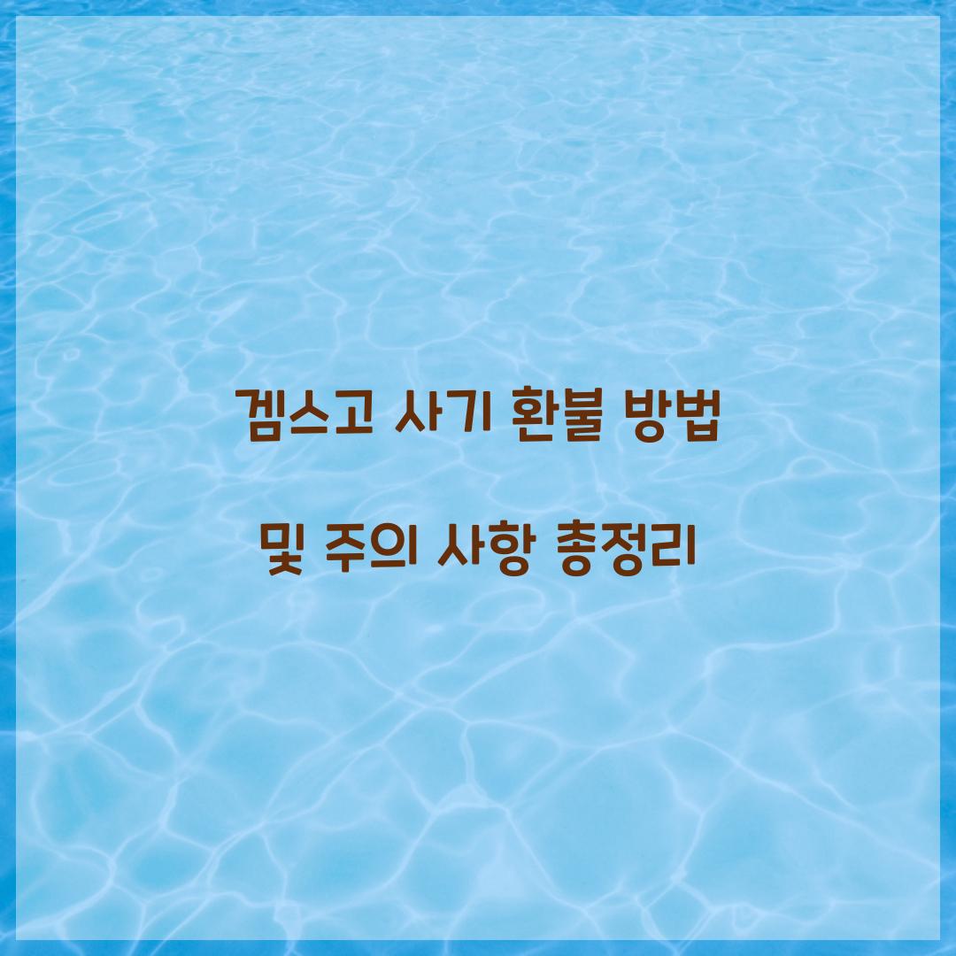 겜스고 사기 환불