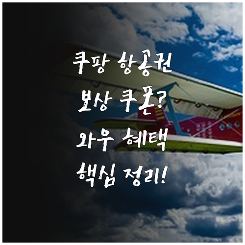 쿠팡 보상 쿠폰 항공권 적용 범위와 ..