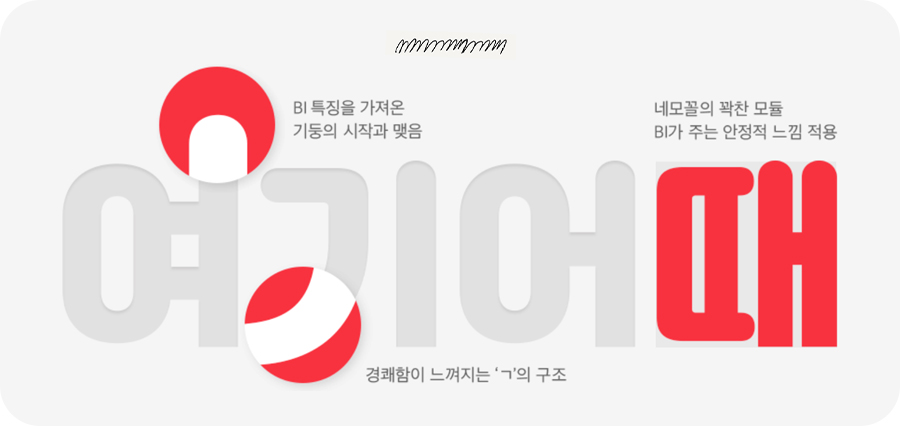 여기어때 잘난체 폰트의 특징1