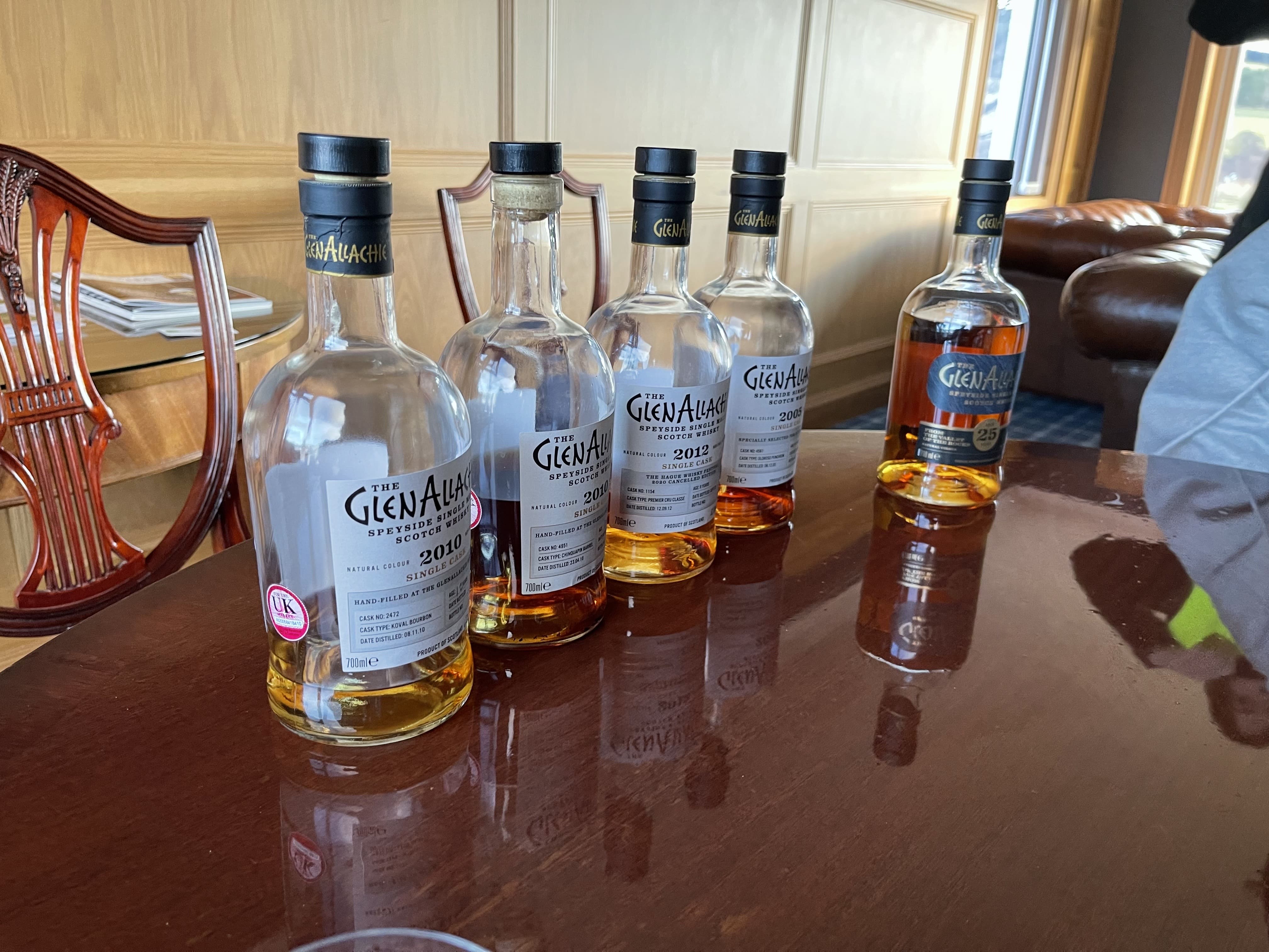 글렌알라키 싱글캐스크 코발 버번 2010 빈티지, 싱글캐스크 친커핀 배럴 2010 빈티지, 싱글캐스크 프리미에 크뤼 클라쎄 2012 빈티지, 싱글캐스크 올로로쏘 펀쵼 2005 빈티지, 25년 숙성