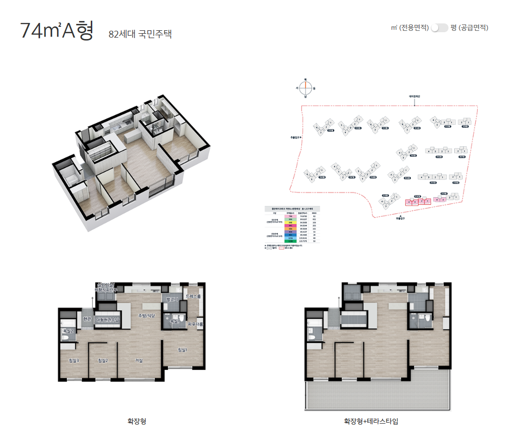 동탄 레이크파크자연앤이편한세상 74A 평면도