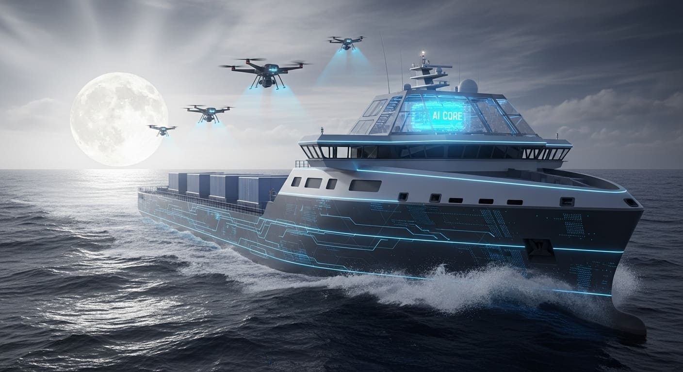 자율운항 선박 기술을 설명하는 이미지