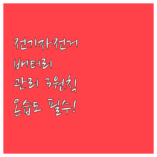 전기자전거 배터리 관리 3원칙 보관 ..