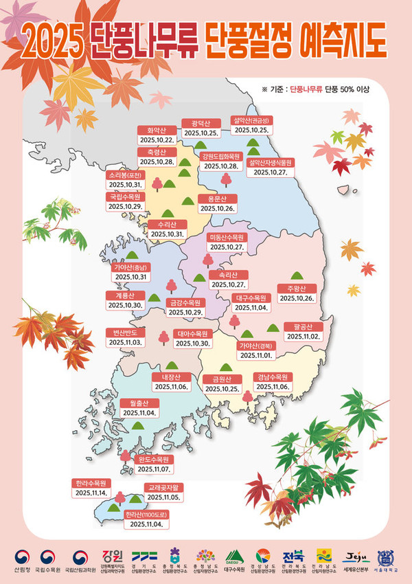 2025년 단풍 절정 시기 가이드, 여행 전 꼭 알아야 할 날짜와 명소 관련 사진