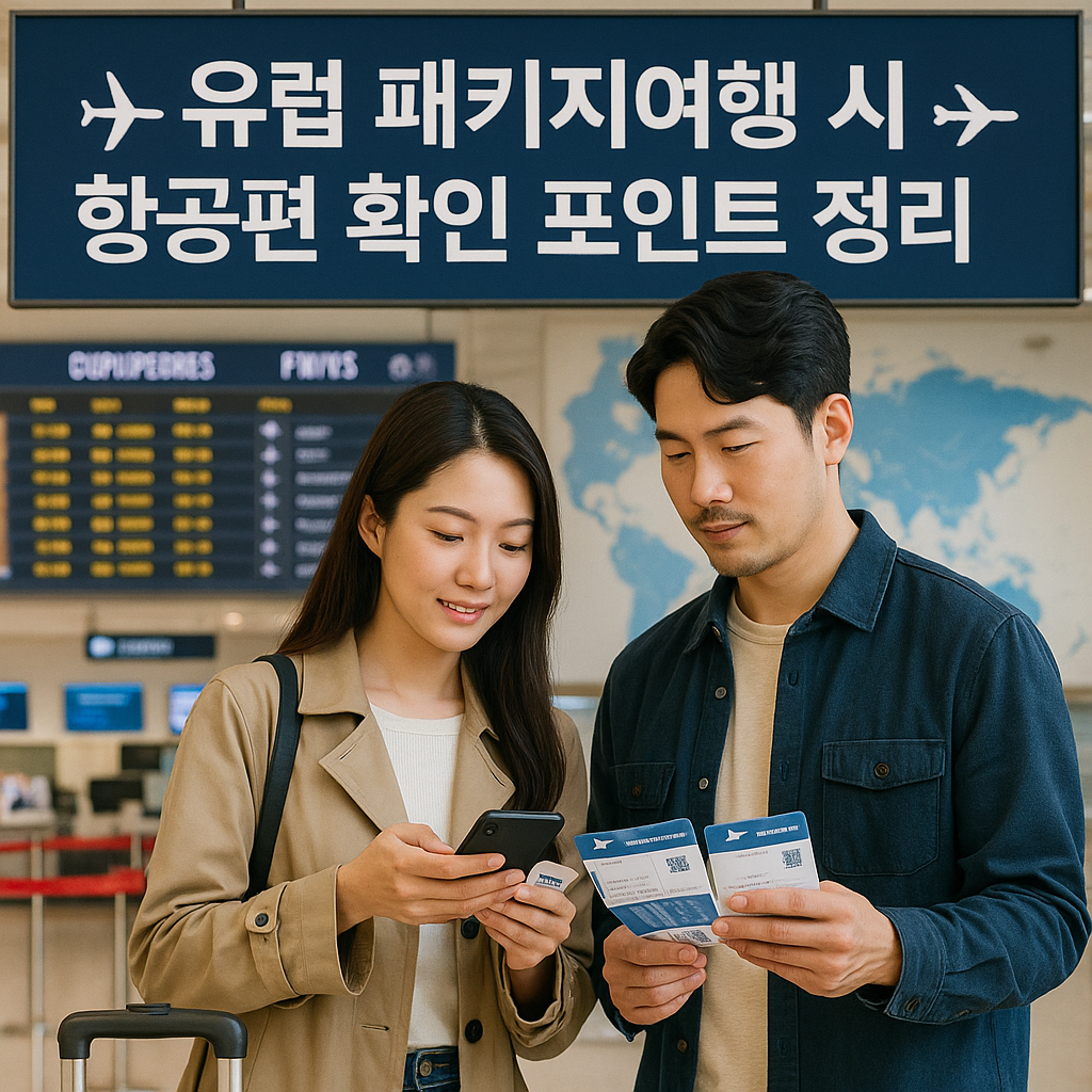 유럽 패키지여행 시 항공편 확인 포인트 정리