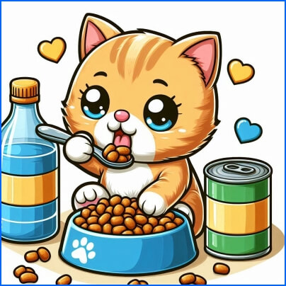 새끼 고양이 먹이