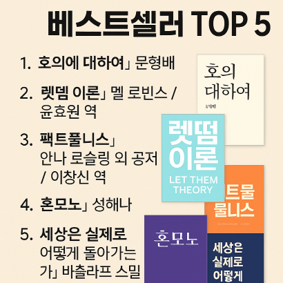 2025년 8월 도서 베스트셀러 TOP5 총정리