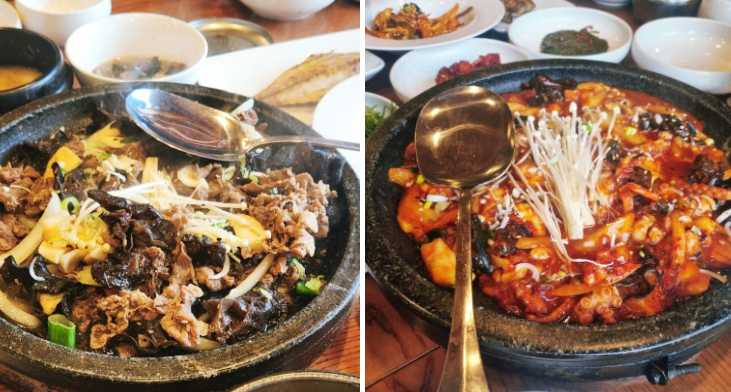 경주 한정식집 홍시 불고기와 낙지볶음