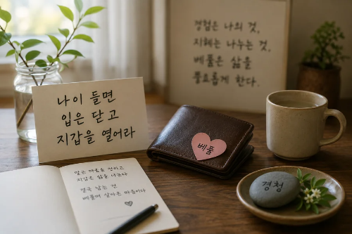 나이 들면 입은 닫고 지갑을 열라는 말의 의미