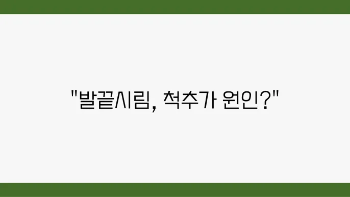 발끝시림 증상과 관련된 체계