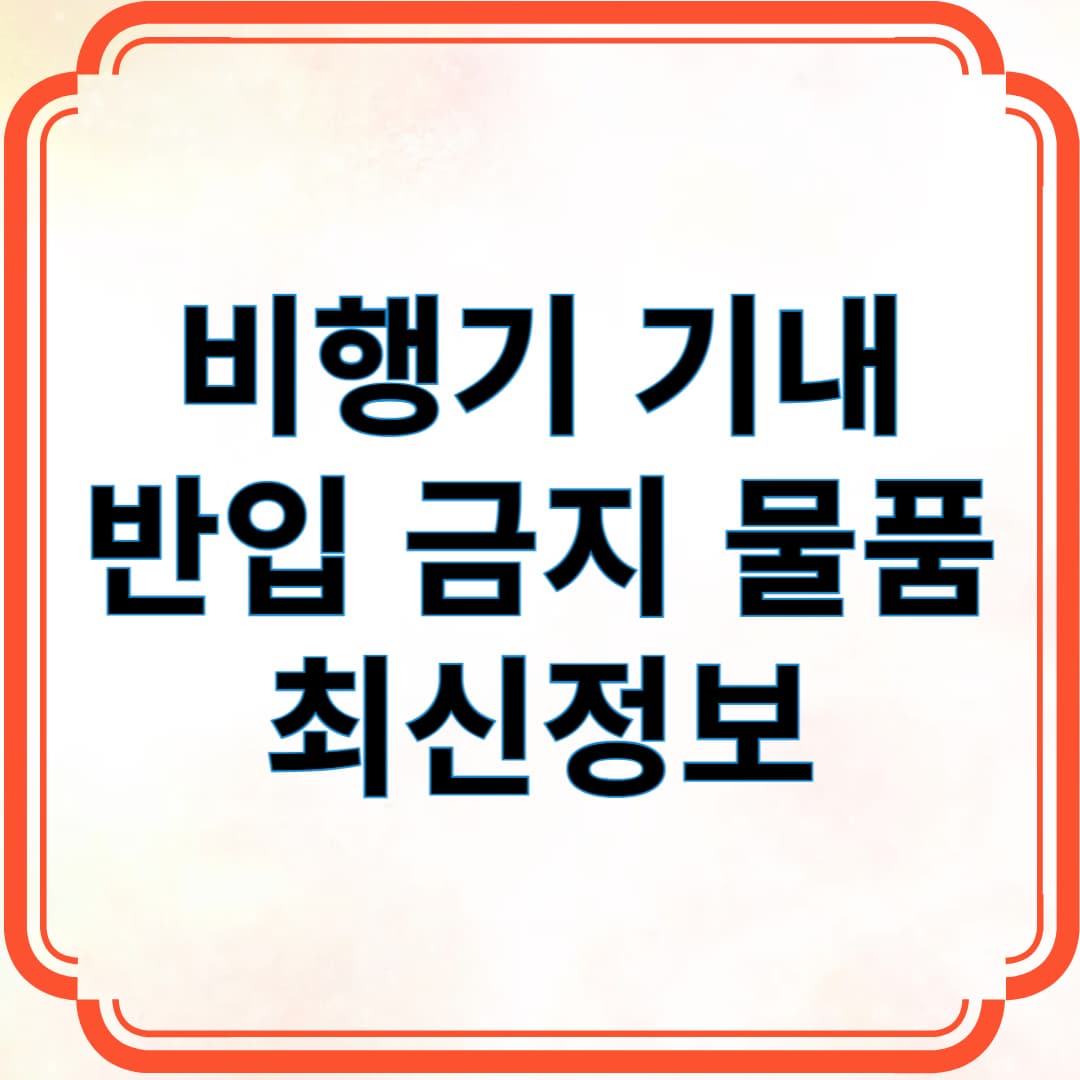 비행기 기내 반입 금지 물품