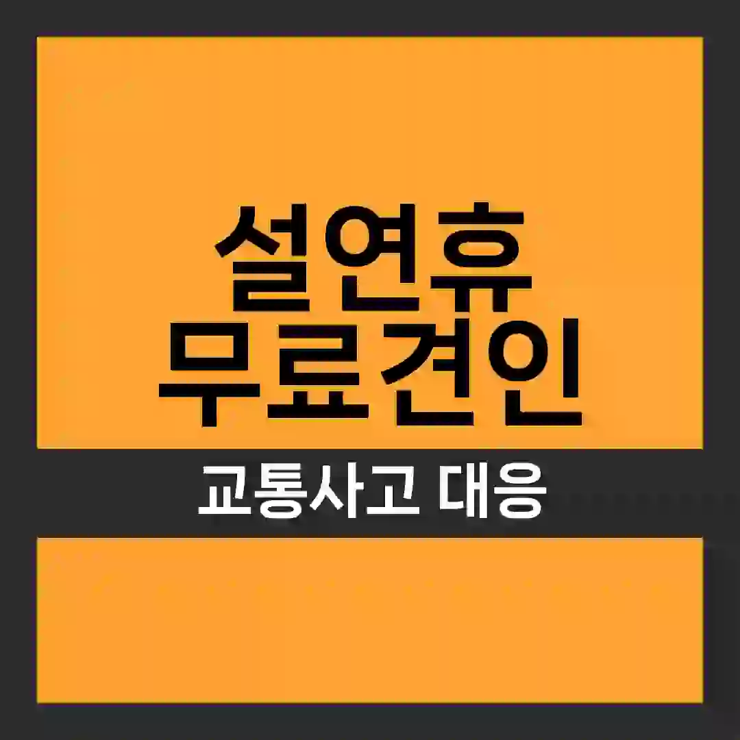 2024년 설 연휴 고속도로 무료 견인