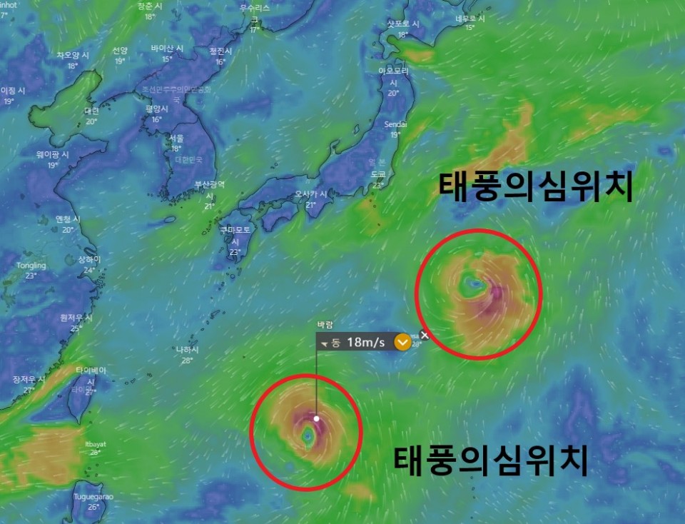 15호태풍탈라스16호태풍노루예상위치