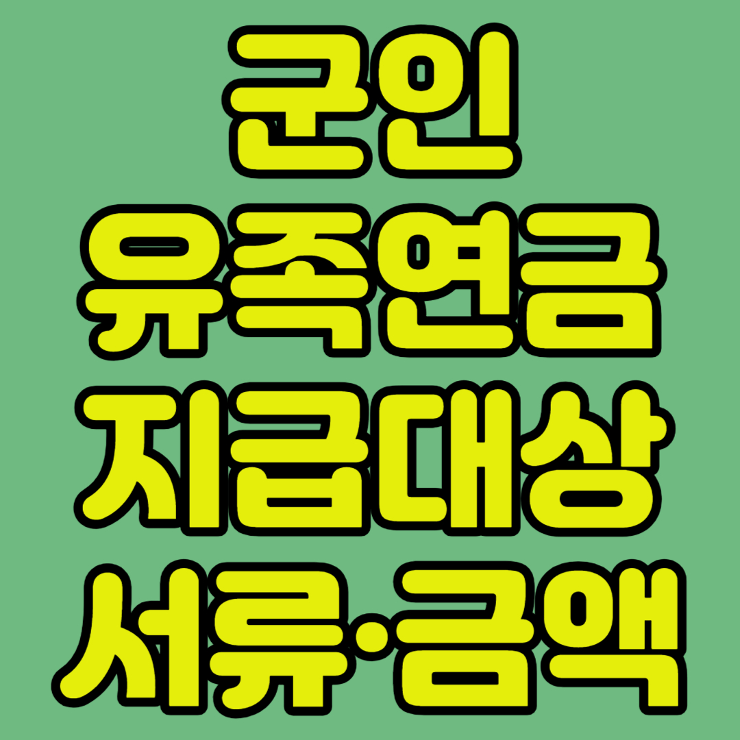 군인 유족연금 지급대상 서류 금액