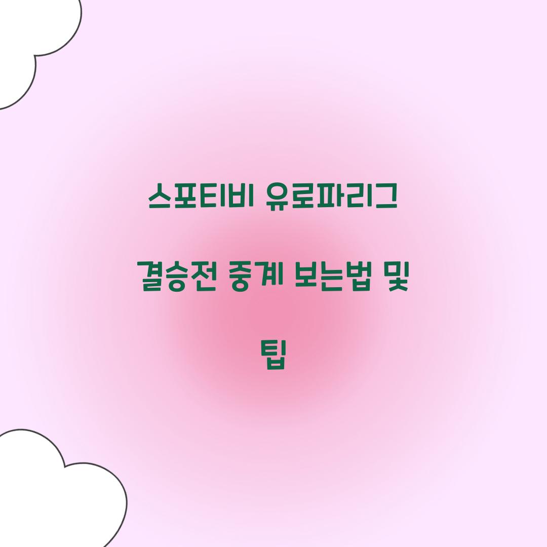 스포티비 유로파리그 결승전 중계 보는법