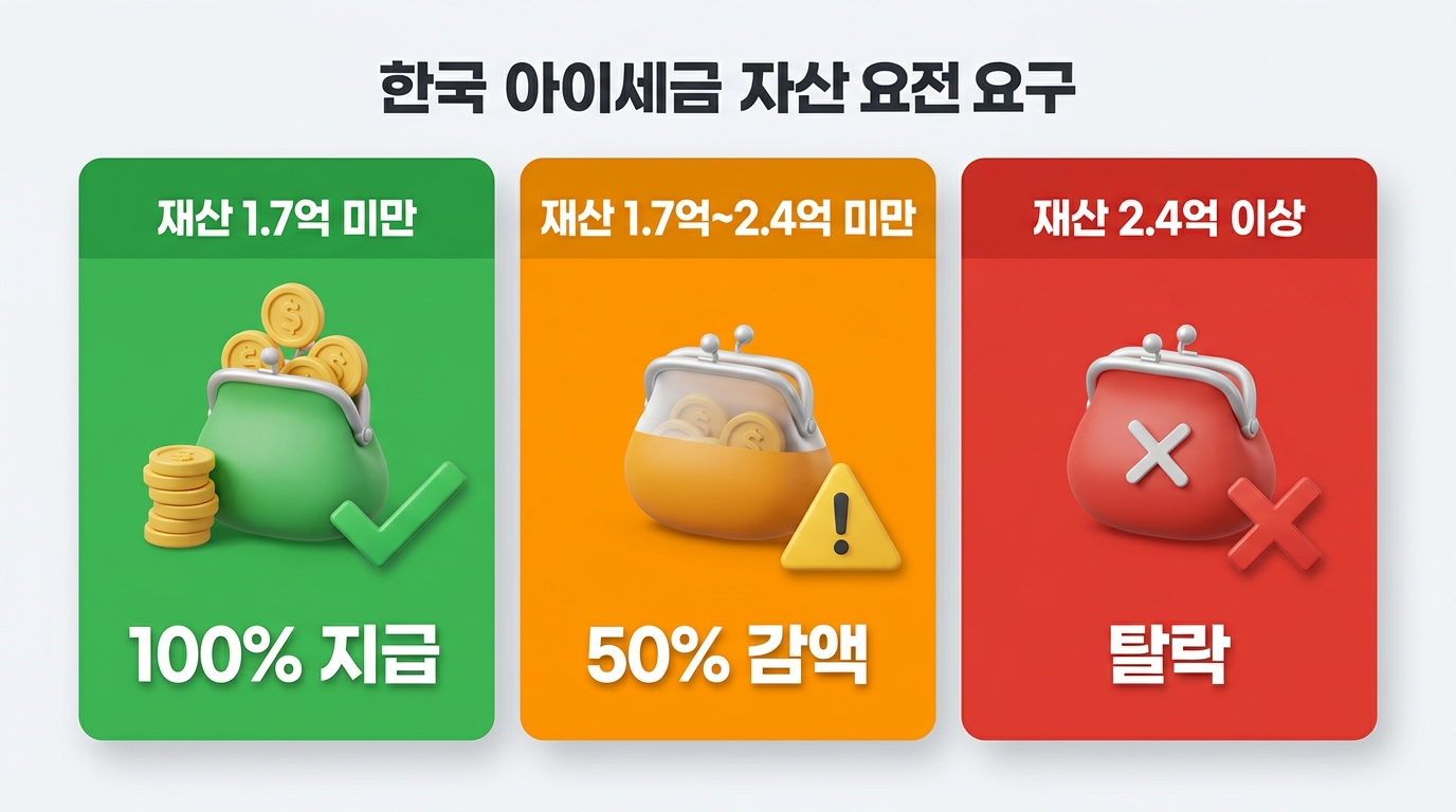 자녀장려금 재산 요건에 따른 감액 및 탈락 기준 인포그래픽