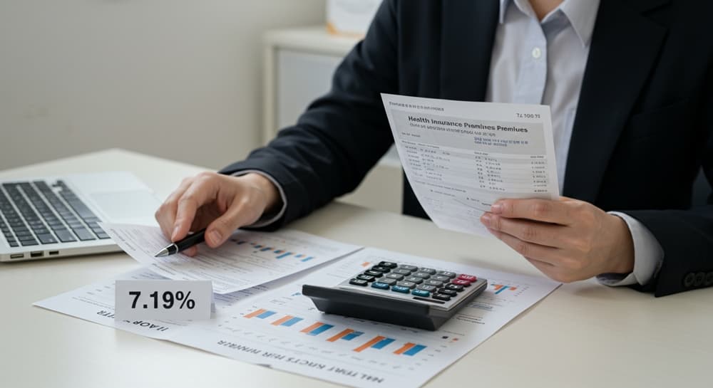 2026 건강보험료 인상 확인하는 한국인 직장인