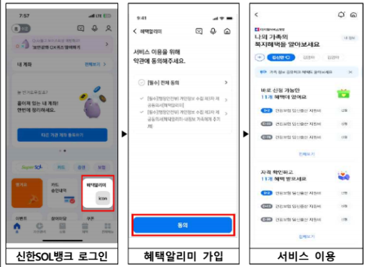 행정안전부 혜택알리미 이용방법