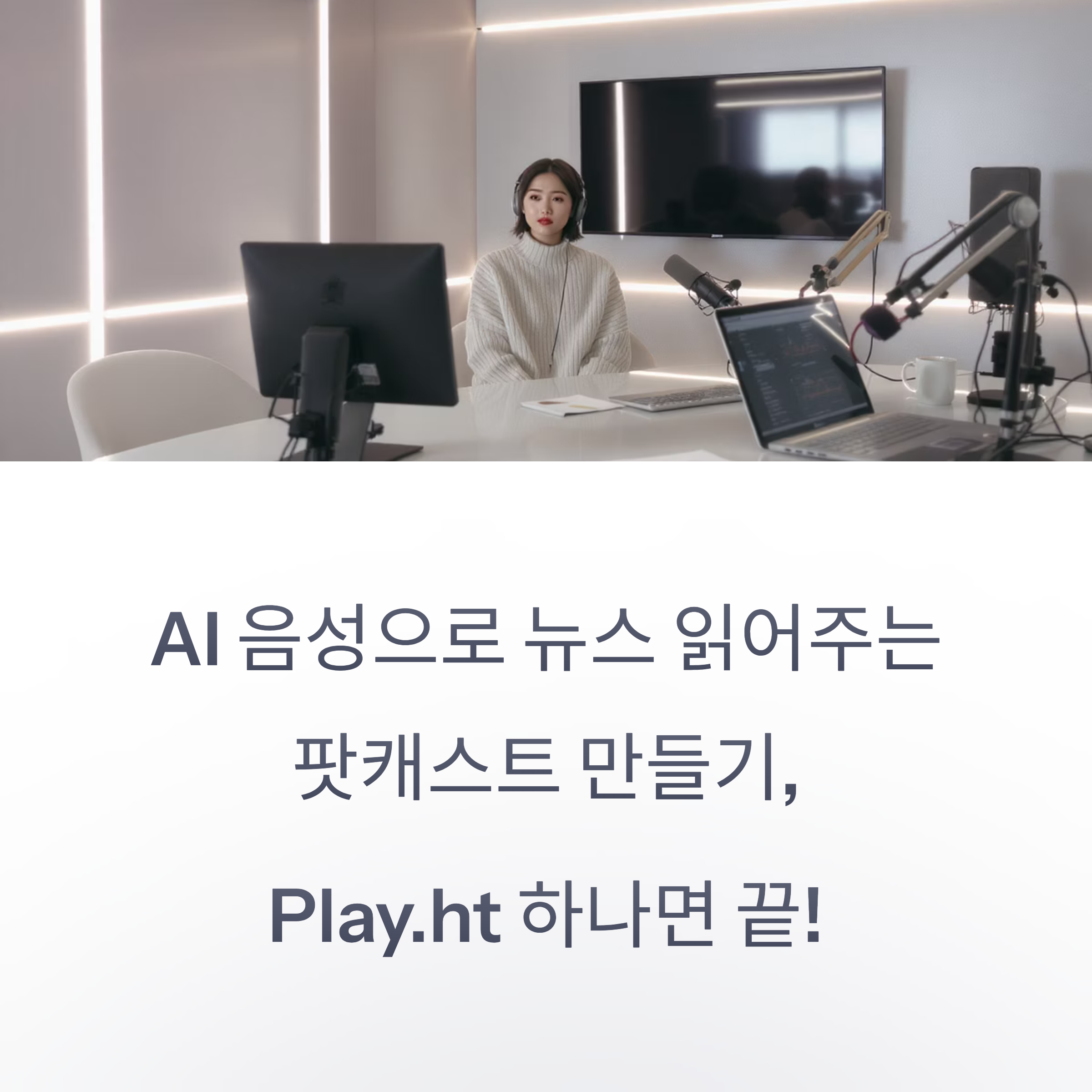 AI 음성으로 뉴스 팟캐스트 만들고 싶다면? Play.ht로 쉽고 빠르게 시작하세요! 뉴스 읽기 자동화와 팟캐스트 제작 꿀팁까지 정리했습니다.