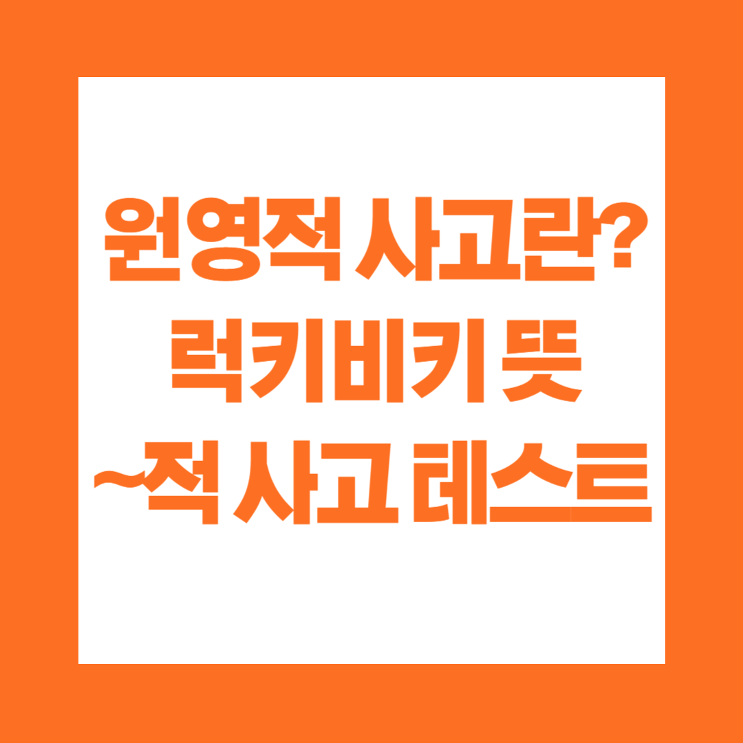 원영적 사고 럭키비키 뜻