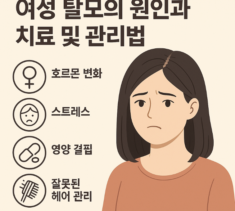 탈모 여성 그림과 원인 4가지