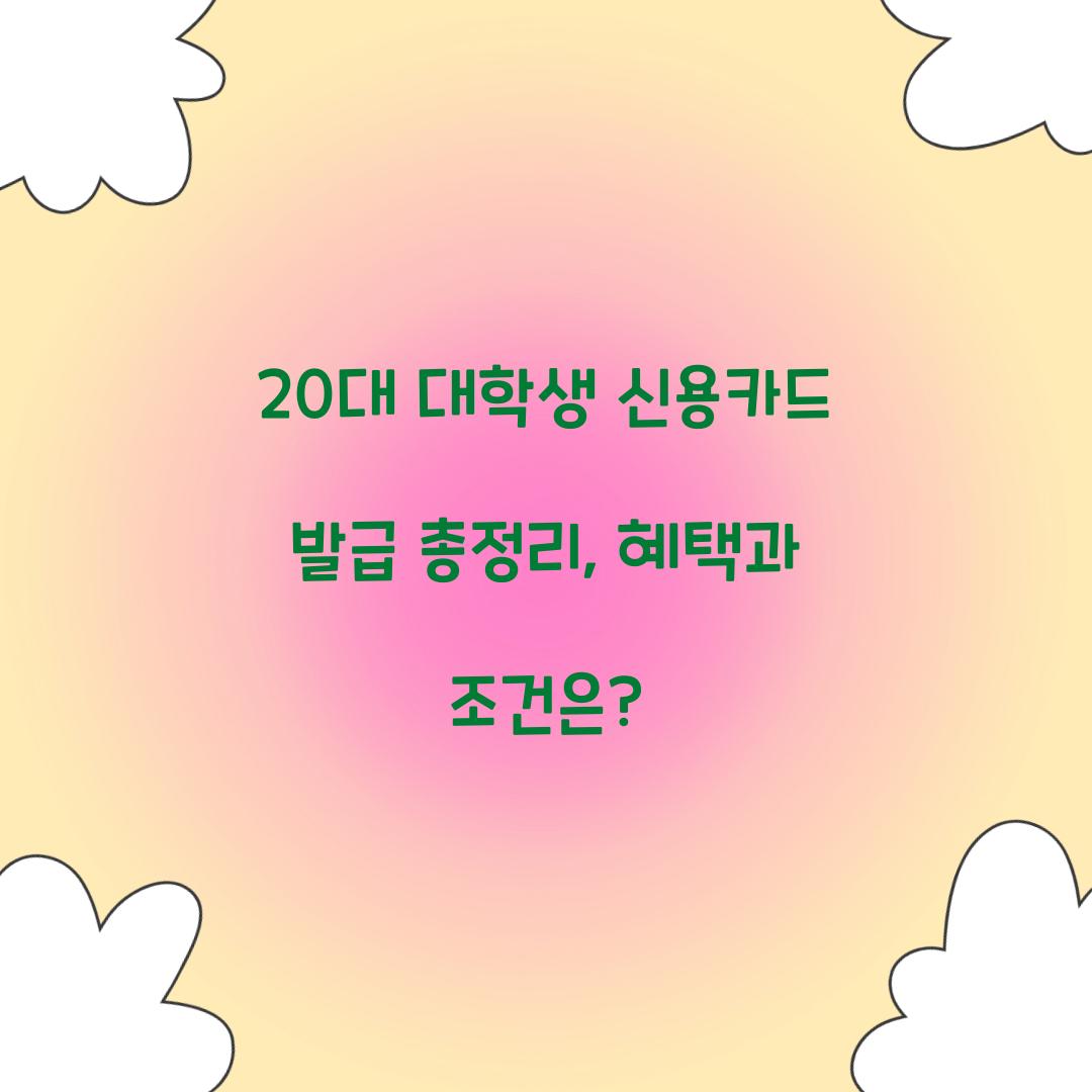 20대 대학생 신용카드 발급