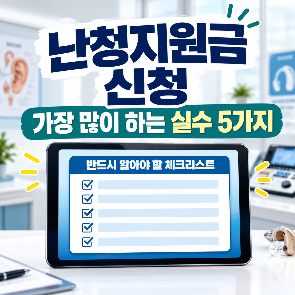 난청지원금 신청 시 자주하는 실수 5가지 및 절차 정리