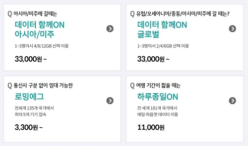 k-로밍-데이터-함께ON-요금제-종류