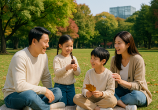 서울숲 잔디공원에서 즐겁게 피크닉 하는 모습