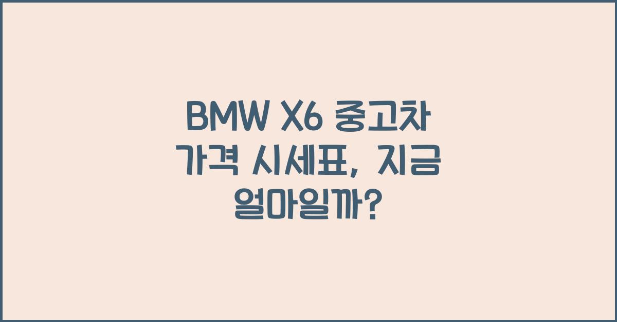 BMW X6 중고차 가격 시세표