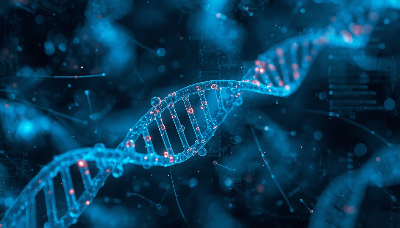 Scientific illustration of an mRNA strand delivering genetic code to synthesize proteins inside a cell.