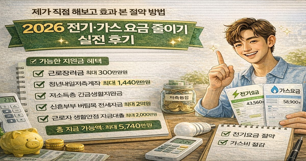 2026 전기&middot;가스 요금 줄이기 실전 후기