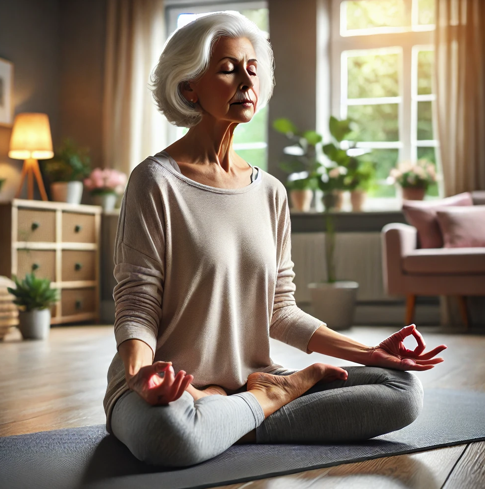 요가를 하고 있는 시니어