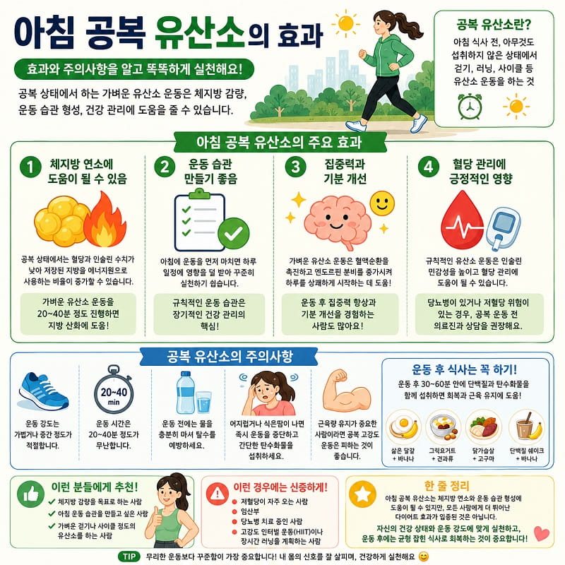 아침 공복 유산소 효과