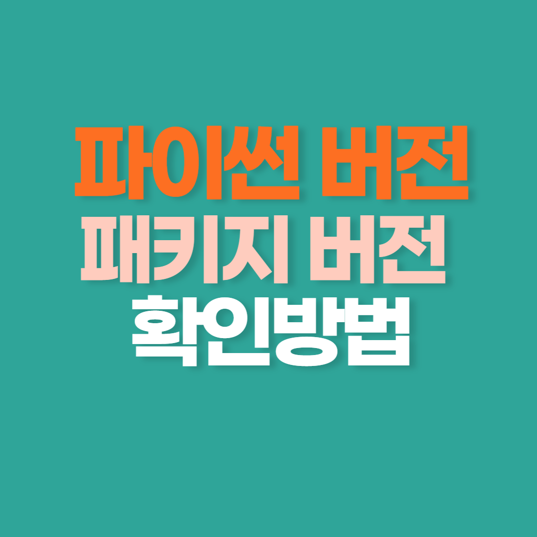 Python 설치 버전 & 패키지 설치 버전 확인하는 방법