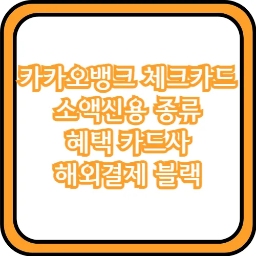카카오뱅크 체크카드 소액신용