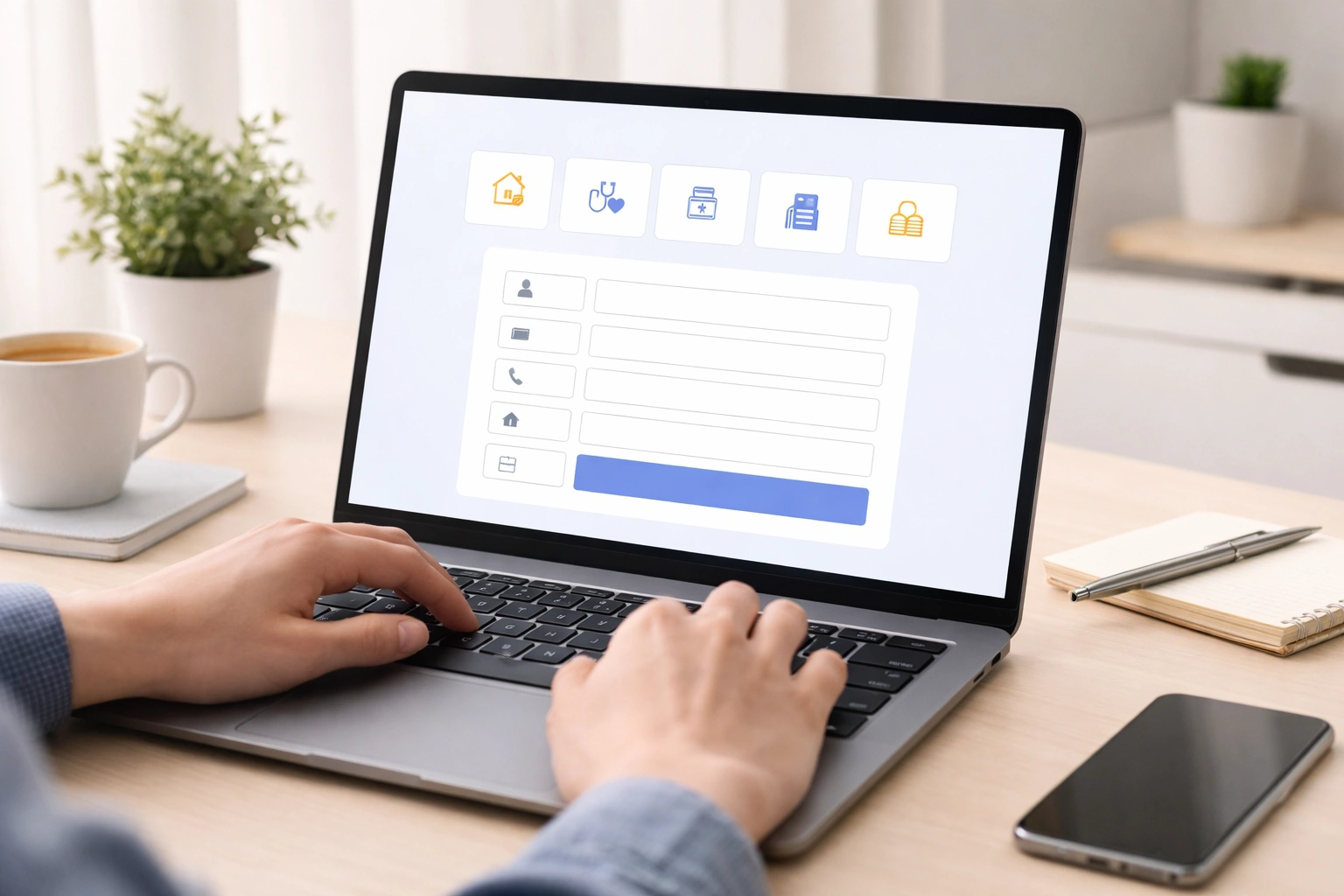 정부지원금 온라인 신청하는 장면 노트북 화면