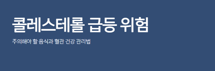 “콜레스테롤 급등 위험” 이 음식들 조심하세요