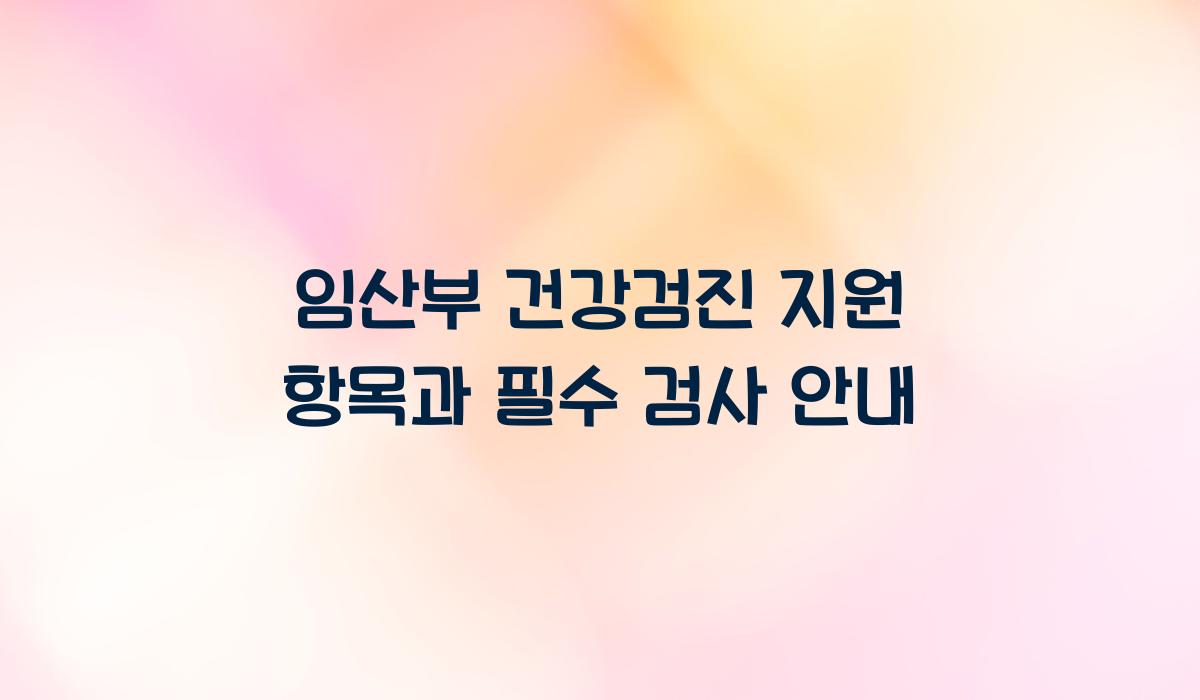 임산부 건강검진 지원 항목