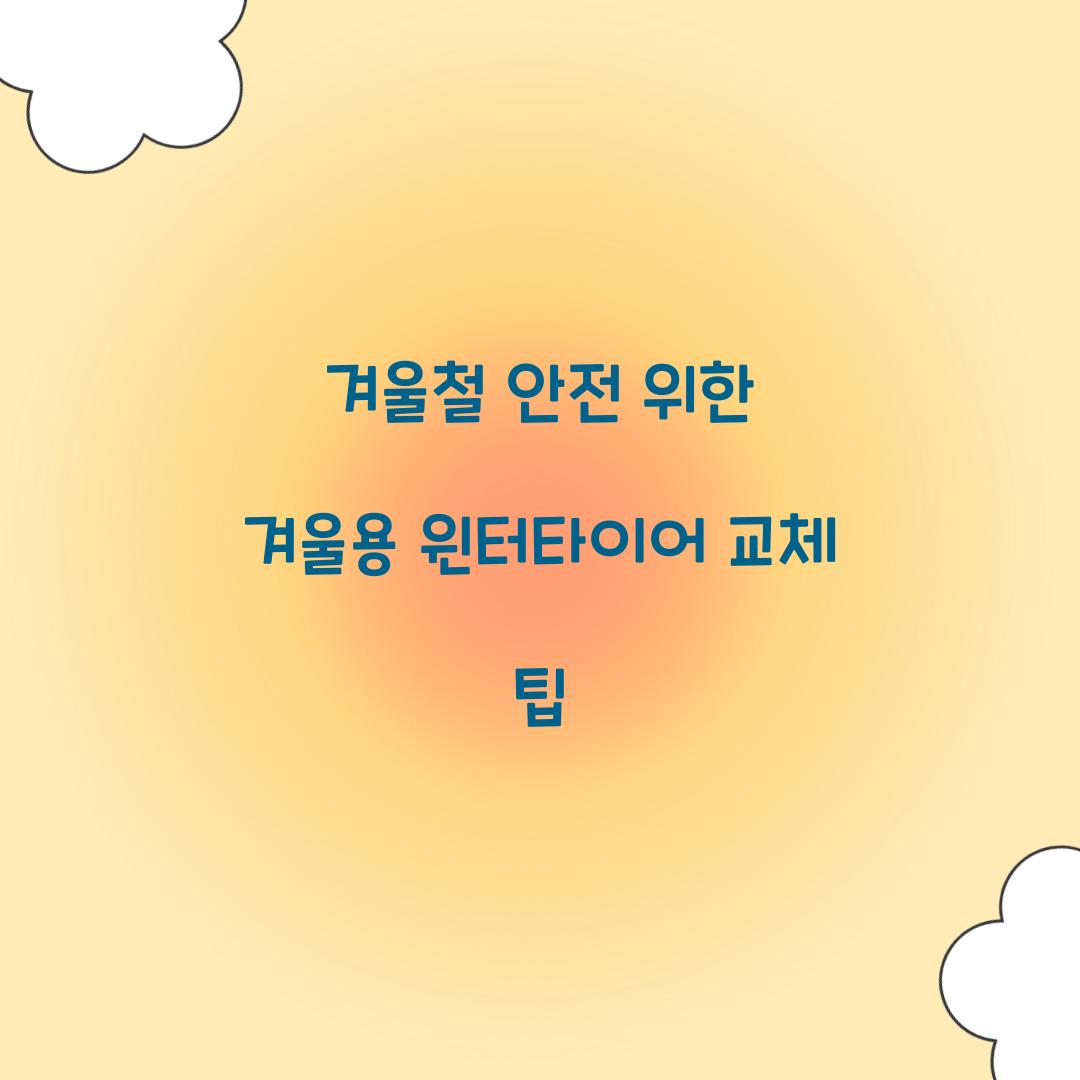 겨울용 윈터타이어 교체