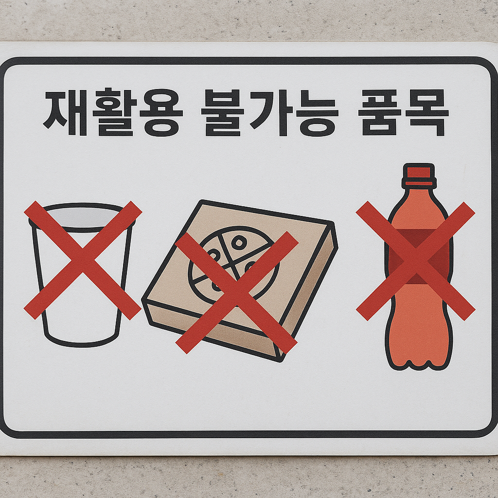 재활용 불가능 품목 게시판 이미지