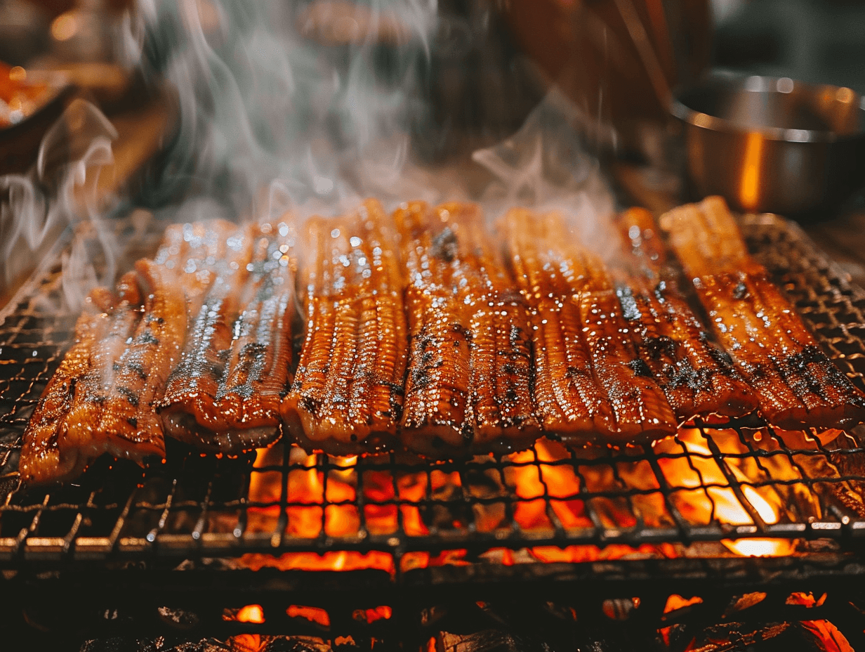 숯불에서-장어-굽는-모습