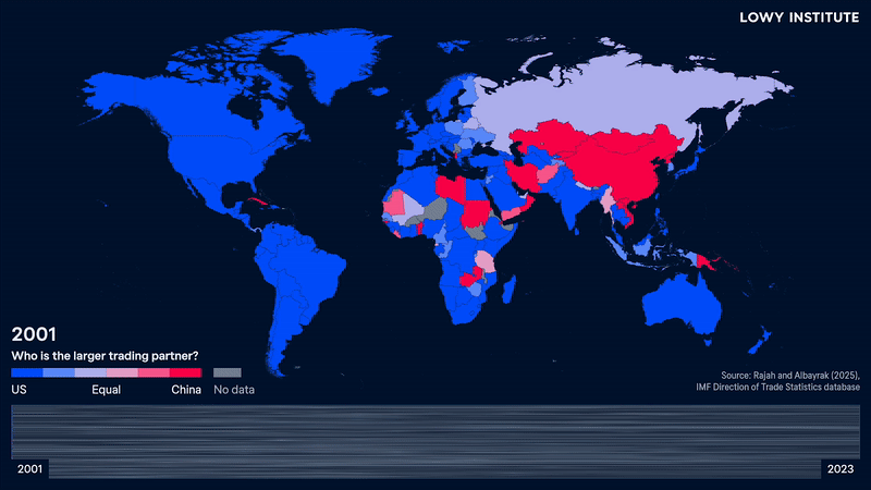 국가별 최대 무역 파트너 변천도