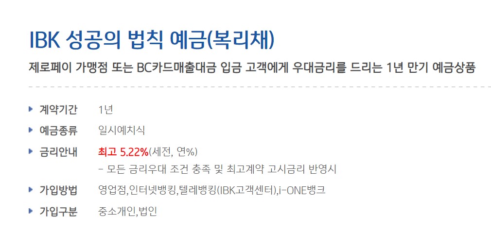 기업은행예금
