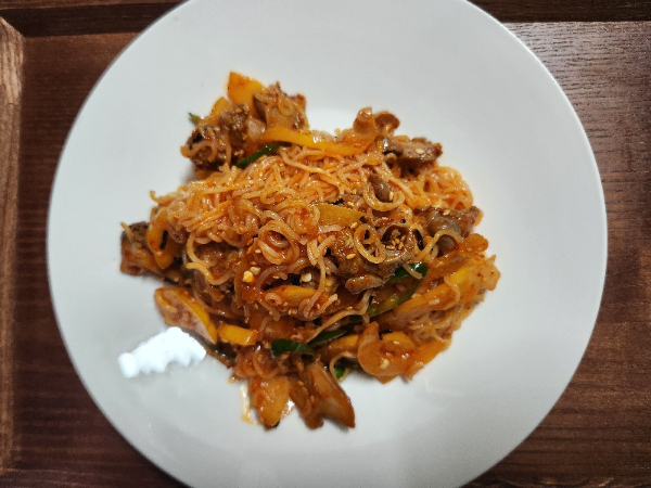 완성된 비빔면