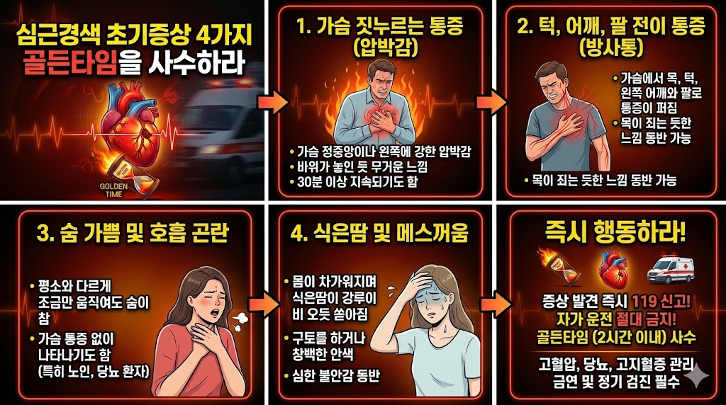 심근경색 초기증상 4가지