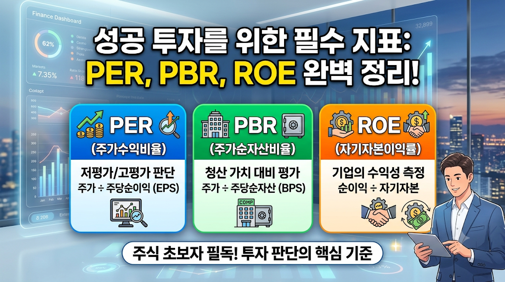 주식투자 지표 완전 정복 (배경 이해, PER, PBR, ROE, 실전 활용)