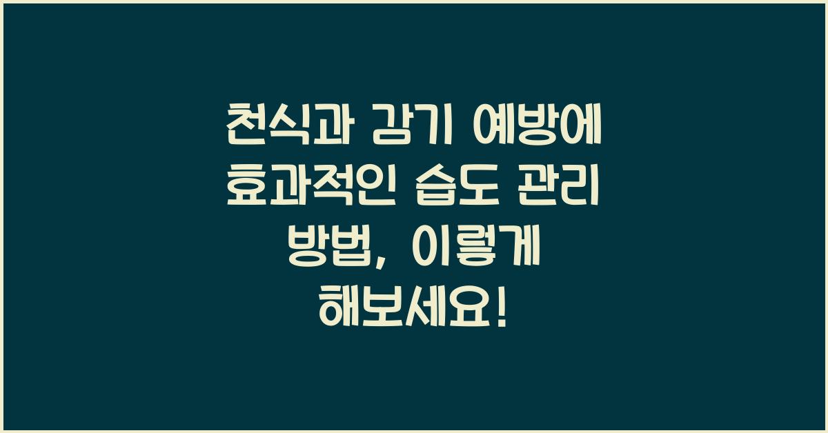 천식과 감기 예방에 효과적인 습도 관리 방법