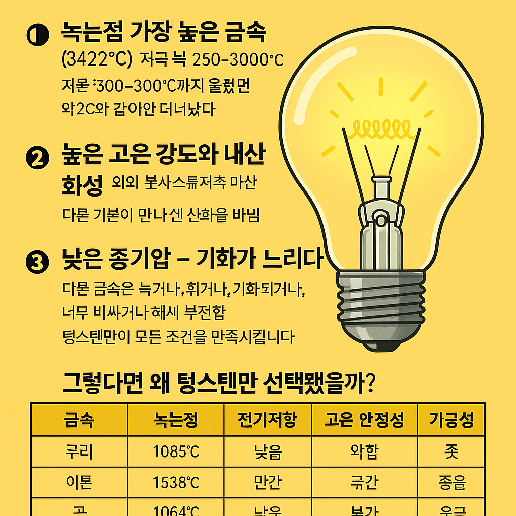 전구 속 원소는 왜 텅스텐일까? 고온에도 빛나는 금속의 비밀