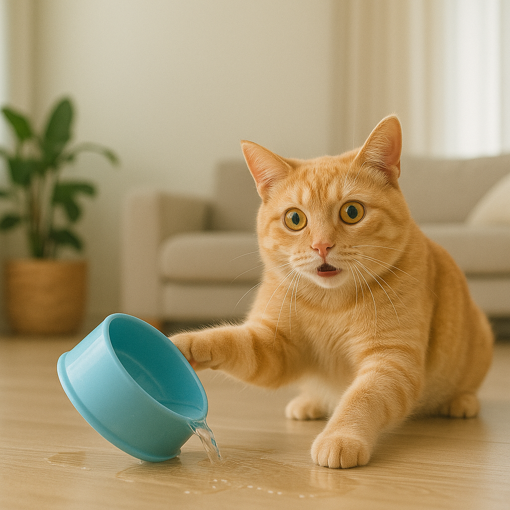 고양이 물그릇 엎는이유